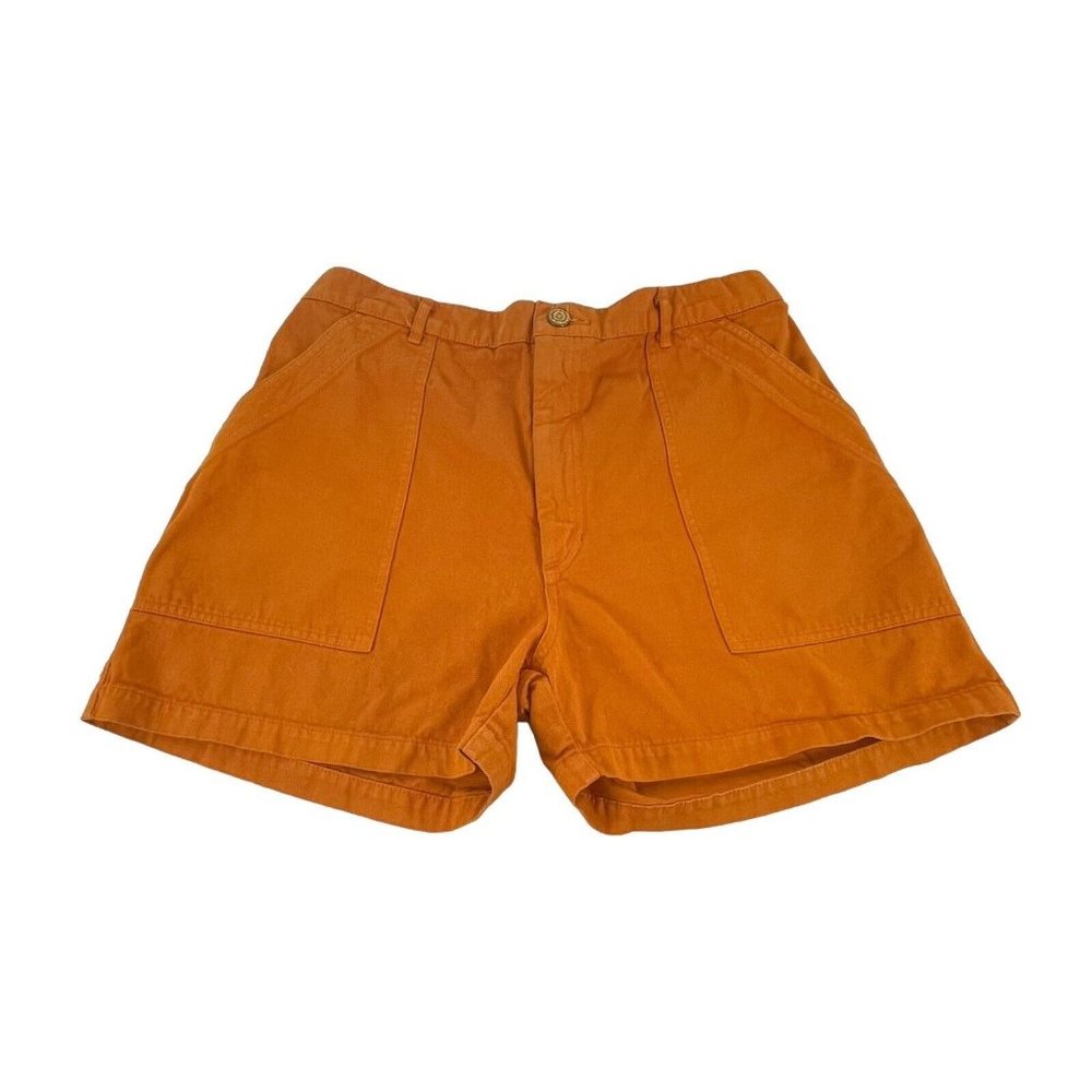 Big Bud Press Work Pants Orange Cotton Shorts Women Size XL Pockets Elasticated